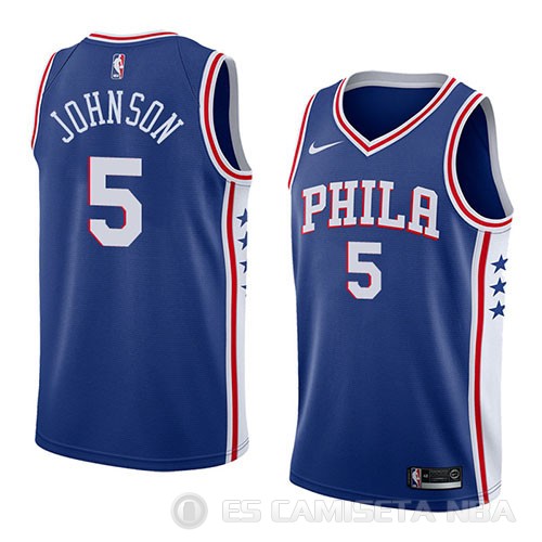 Camiseta Amir Johnson #5 Philadelphia 76ers Icon 2018 Azul - Haga un click en la imagen para cerrar